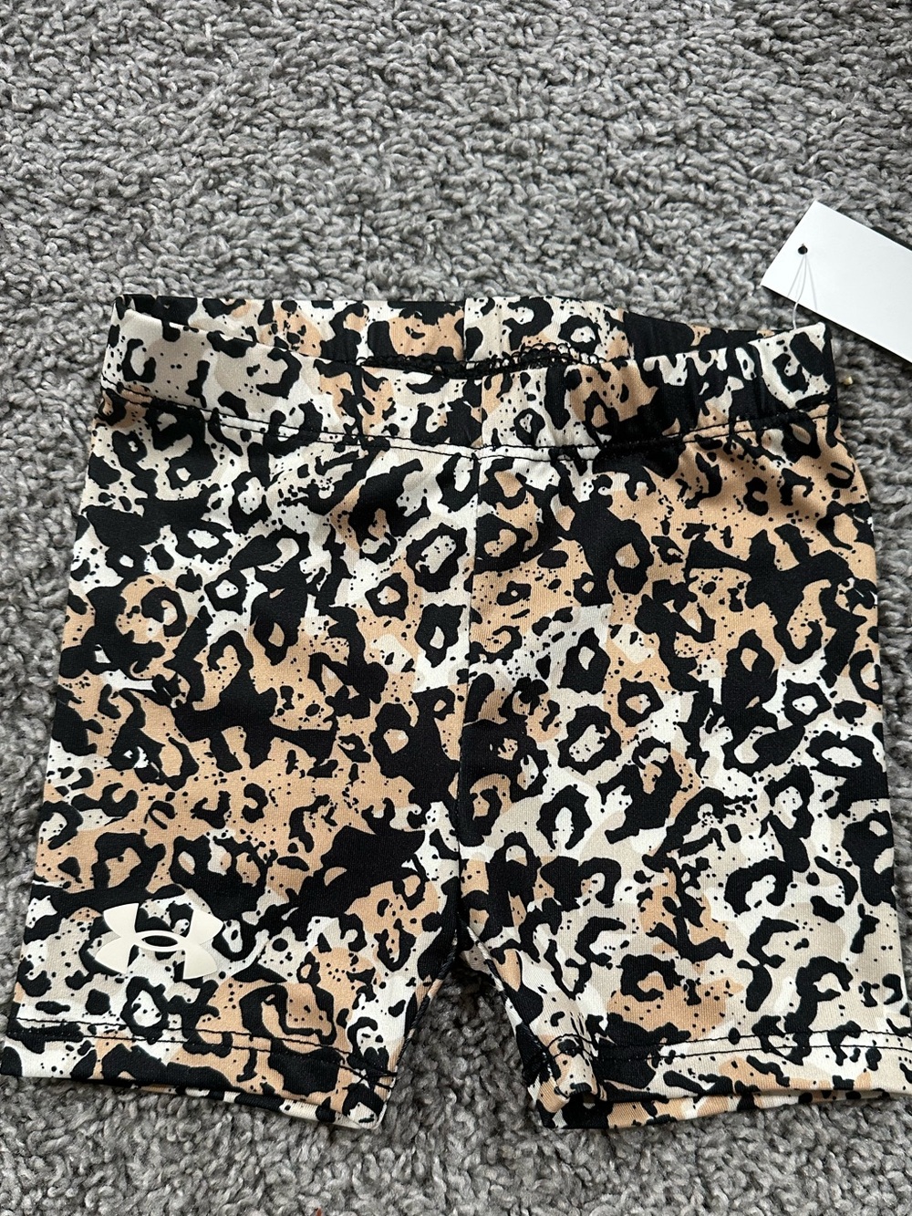 New Under Armour Baby Girl Cheetah Print Biker Shorts Size 12M